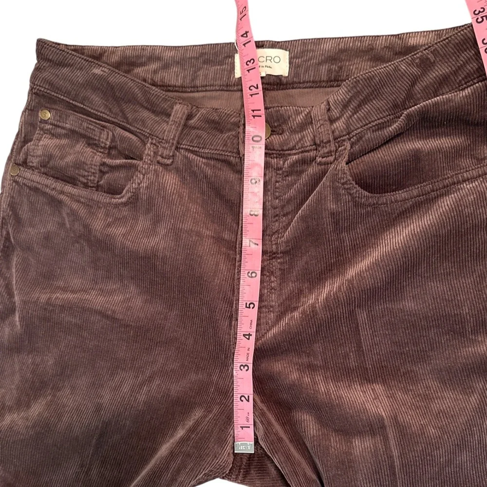 Pilcro Anthropologie Brown Corduroy Flare‎ Leg Pants Size 32 Academia Retro